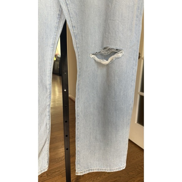 Madewell 90s Straight Crop Jeans Women's Size 33 Light Wash Distressed Denim - Picture 4 of 10